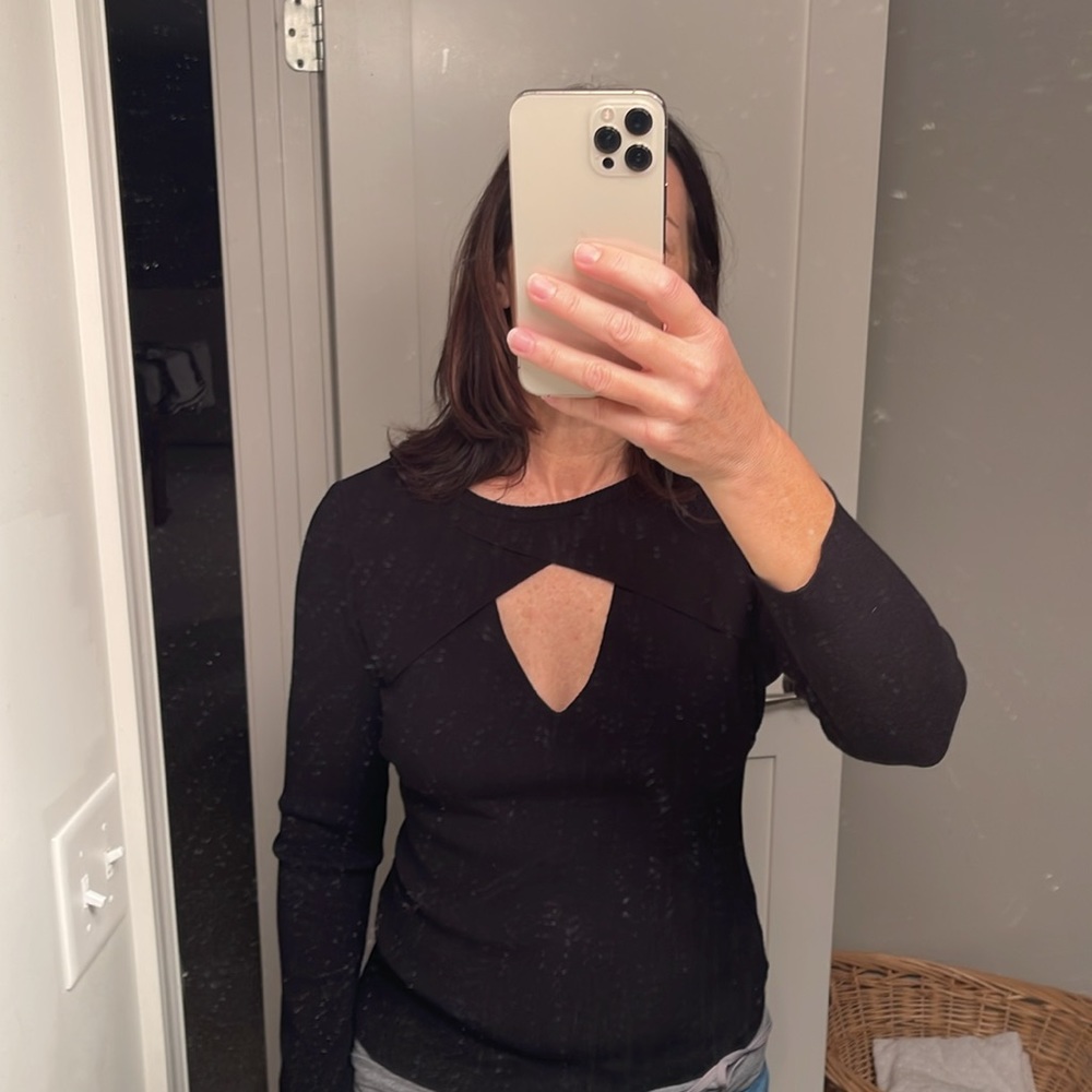 A.L.C. Black stretchy long sleeve top size large